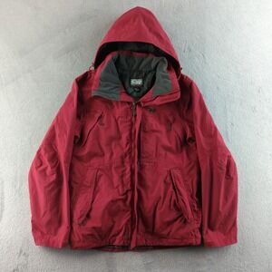 Outdoor Research Jacket Mens Small Red Gray Rain Coat Outdoor Hiking Full Zip